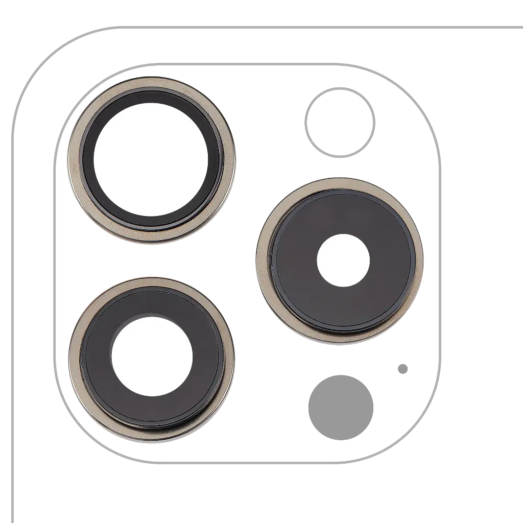 Back Camera Lens With Bracket / Bezel For iPhone 15 Pro (3 Piece Set) (Premium) (Natural Titanium)