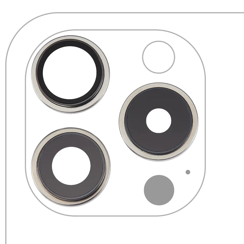 Back Camera Lens With Bracket / Bezel For iPhone 15 Pro (3 Piece Set) (Premium) (White Titanium)