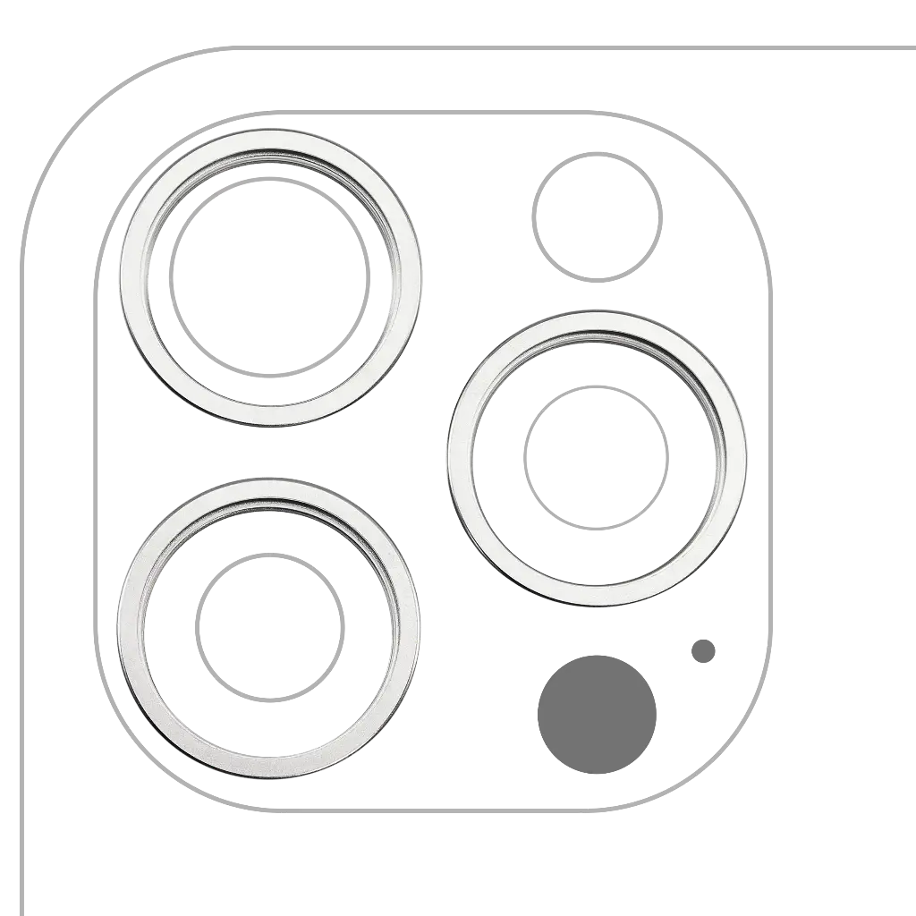 Back Camera Lens With Bracket / Bezel For iPhone 15 Pro Max (3 Piece Set) (Premium) (White Titanium)