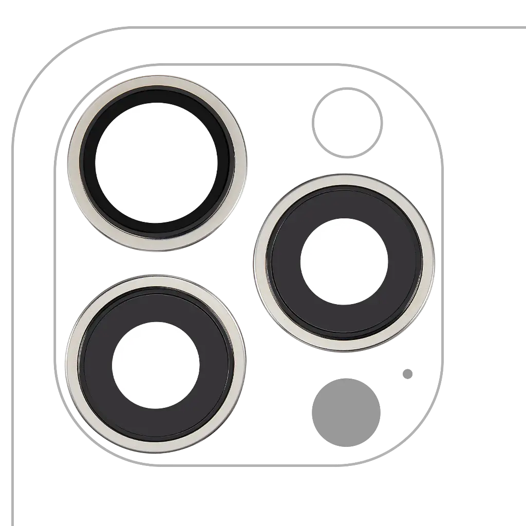 Back Camera Lens With Bracket / Bezel For iPhone 16 / 16 Plus (2 Piece Set) (Premium) (Black)