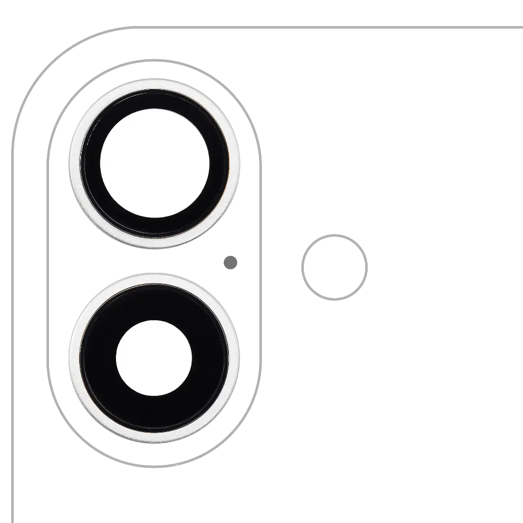 Back Camera Lens With Bracket / Bezel For iPhone 16 / 16 Plus (2 Piece Set) (Premium) (White)