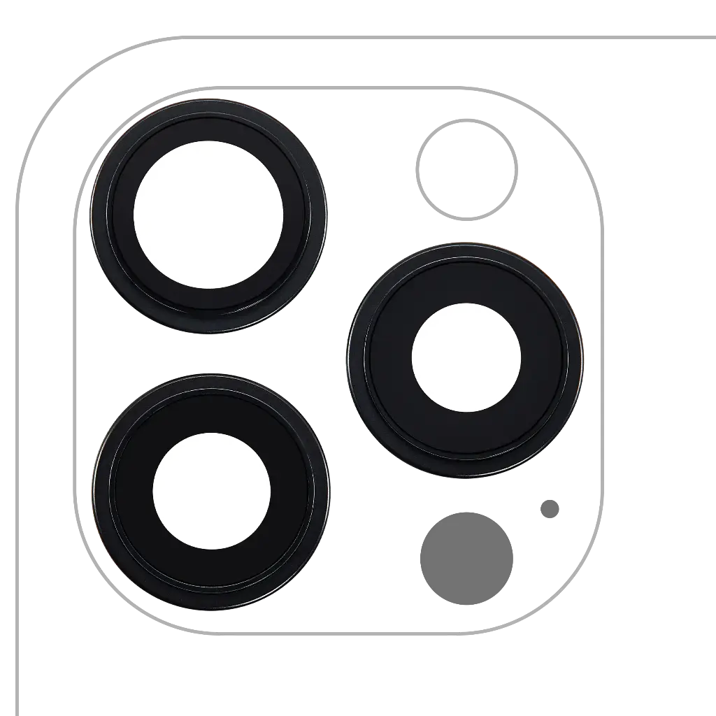 Back Camera Lens With Bracket / Bezel For iPhone 16 Pro / 16 Pro Max (3 Piece Set) (Premium) (Black Titanium)