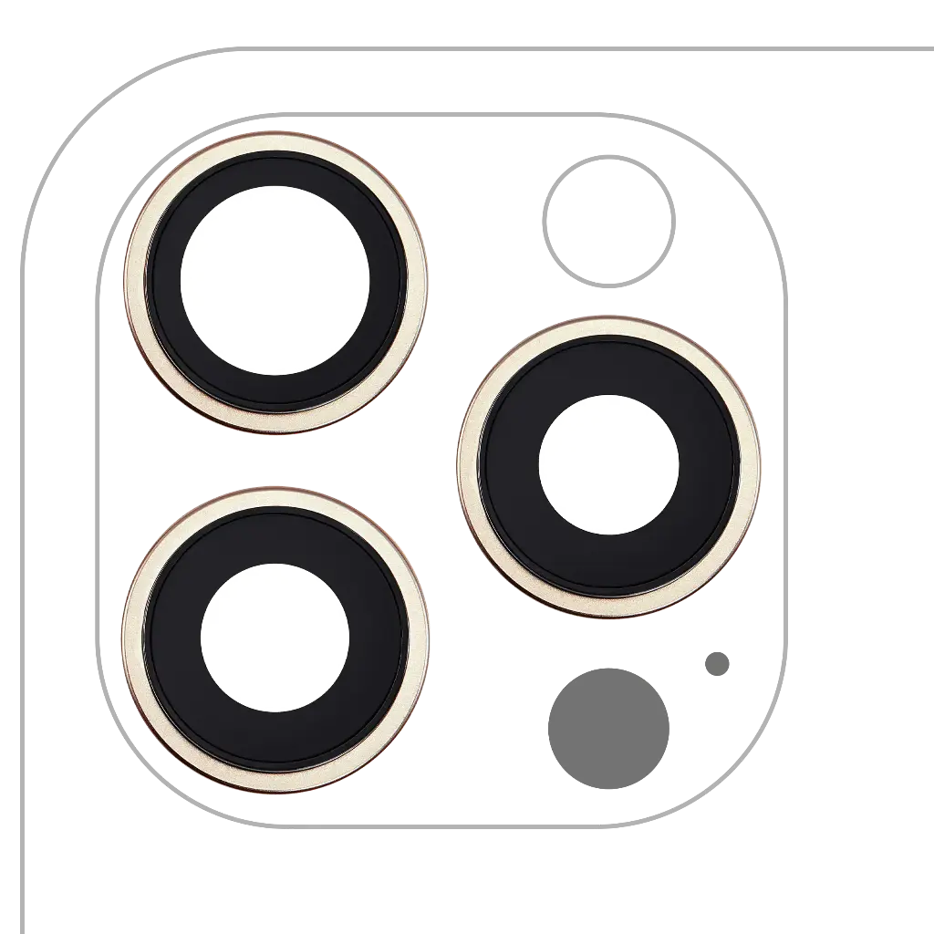 Back Camera Lens With Bracket / Bezel For iPhone 16 Pro / 16 Pro Max (3 Piece Set) (Premium) (Desert Titanium)