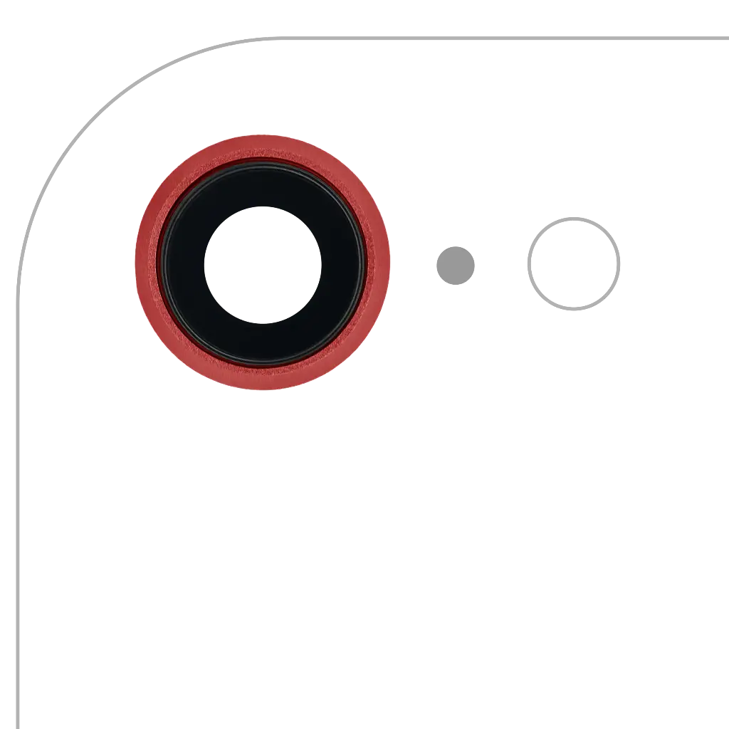 Back Camera Lens With Bracket / Bezel For iPhone 8 / SE (2020) / SE (2022) (10 Pack) (Real Sapphire / Premium) (Red)