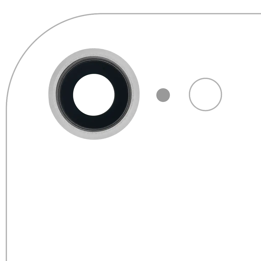 Back Camera Lens With Bracket / Bezel For iPhone 8 / SE (2020) / SE (2022) (10 Pack) (Real Sapphire / Premium) (Silver)