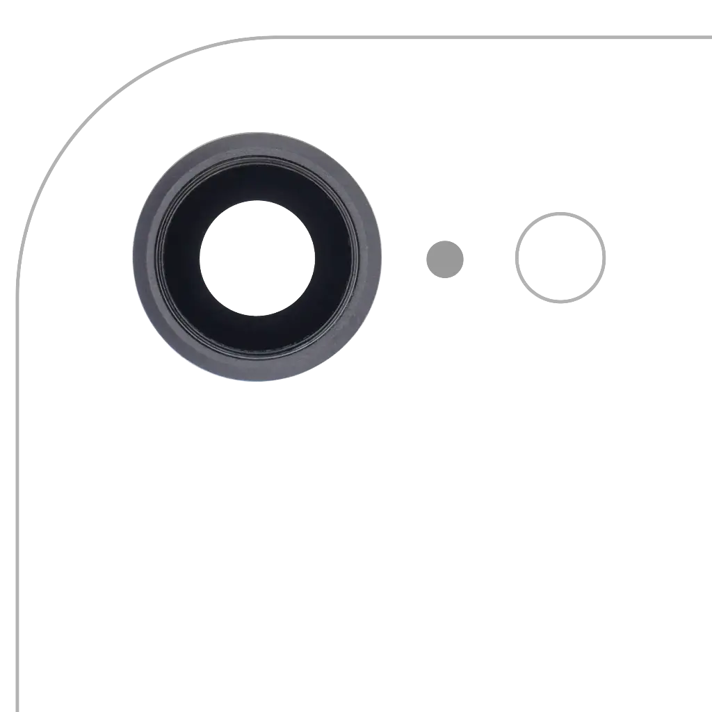 Back Camera Lens With Bracket / Bezel For iPhone 8 / SE (2020) / SE (2022) (10 Pack) (Real Sapphire / Premium) (Space Gray)