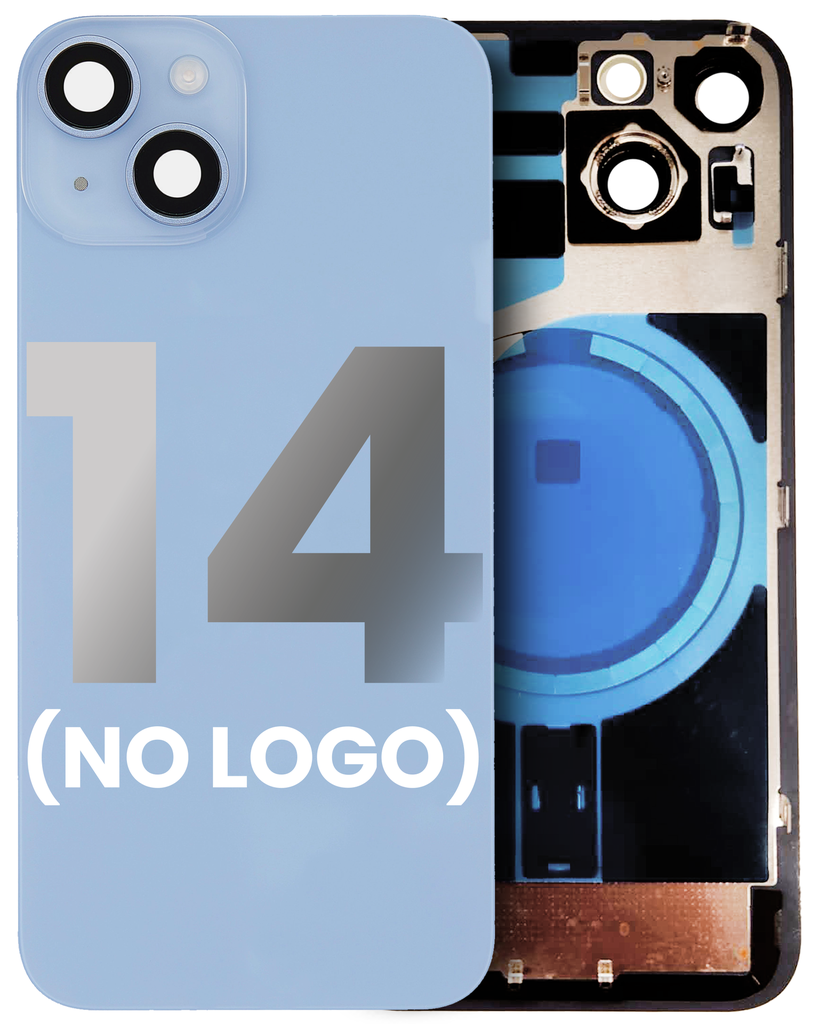 Back Glass With MagSafe Magnet For iPhone 14 (No Logo) (Blue)