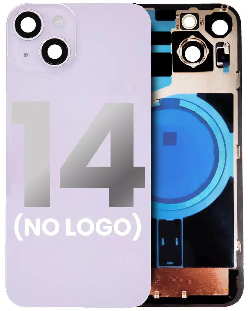 Back Glass With MagSafe Magnet For iPhone 14 (No Logo) (Purple)