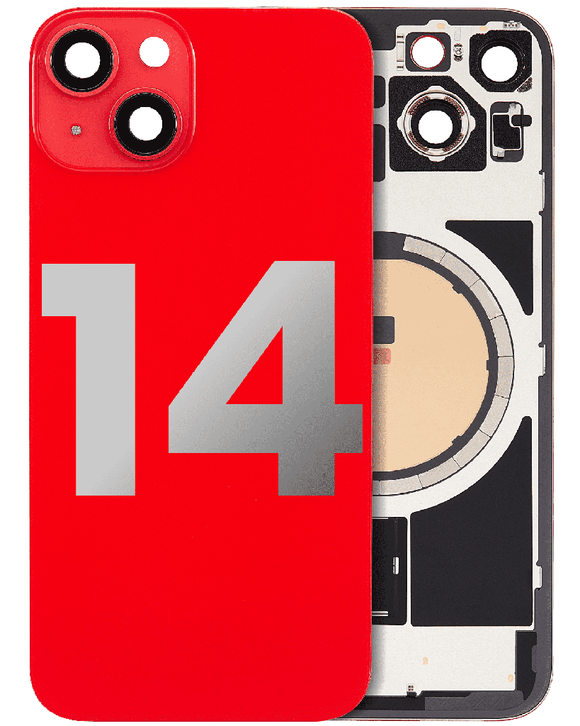 Back Glass With MagSafe Magnet For iPhone 14 (Used OEM Pull: Grade A) (Red)