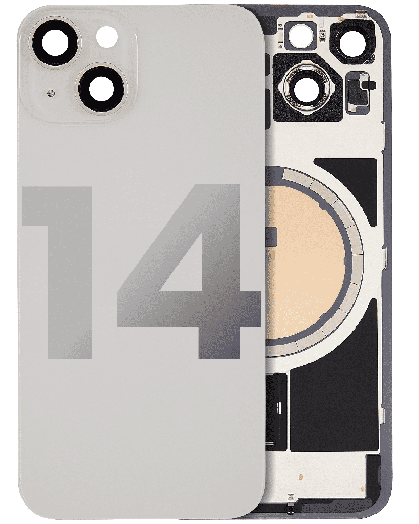 Back Glass With MagSafe Magnet For iPhone 14 (Used OEM Pull: Grade A) (Starlight)