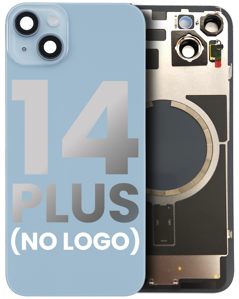 Back Glass With MagSafe Magnet For iPhone 14 Plus (No Logo) (Blue)