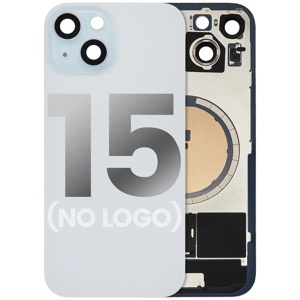 Back Glass With MagSafe Magnet For iPhone 15 (No Logo) (Blue)