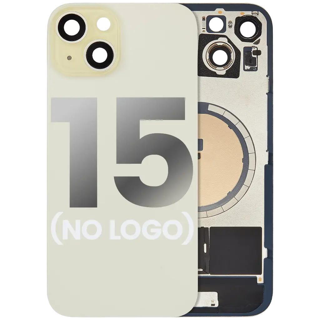 Back Glass With MagSafe Magnet For iPhone 15 (No Logo) (Yellow)