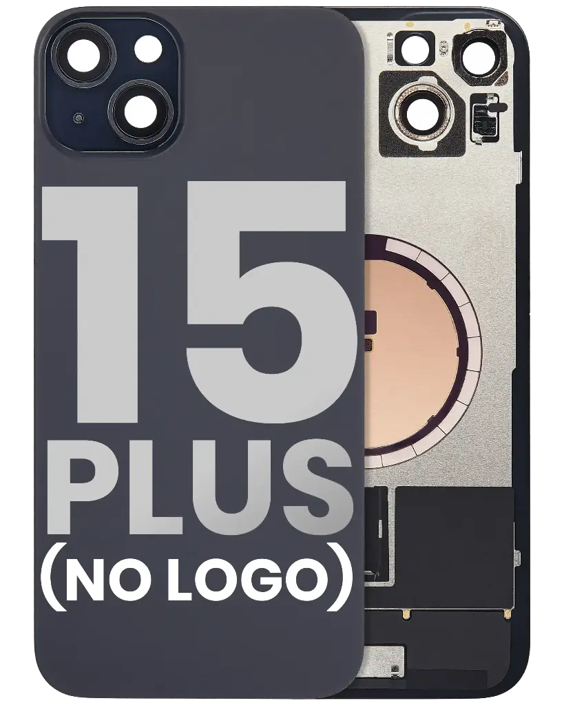 Back Glass With MagSafe Magnet For iPhone 15 Plus (No Logo) (Black)
