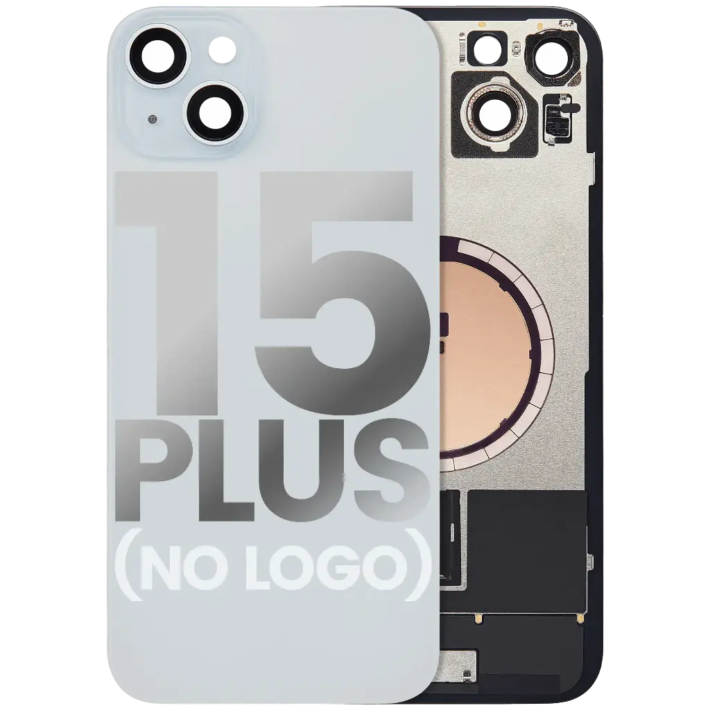 Back Glass With MagSafe Magnet For iPhone 15 Plus (No Logo) (Blue)