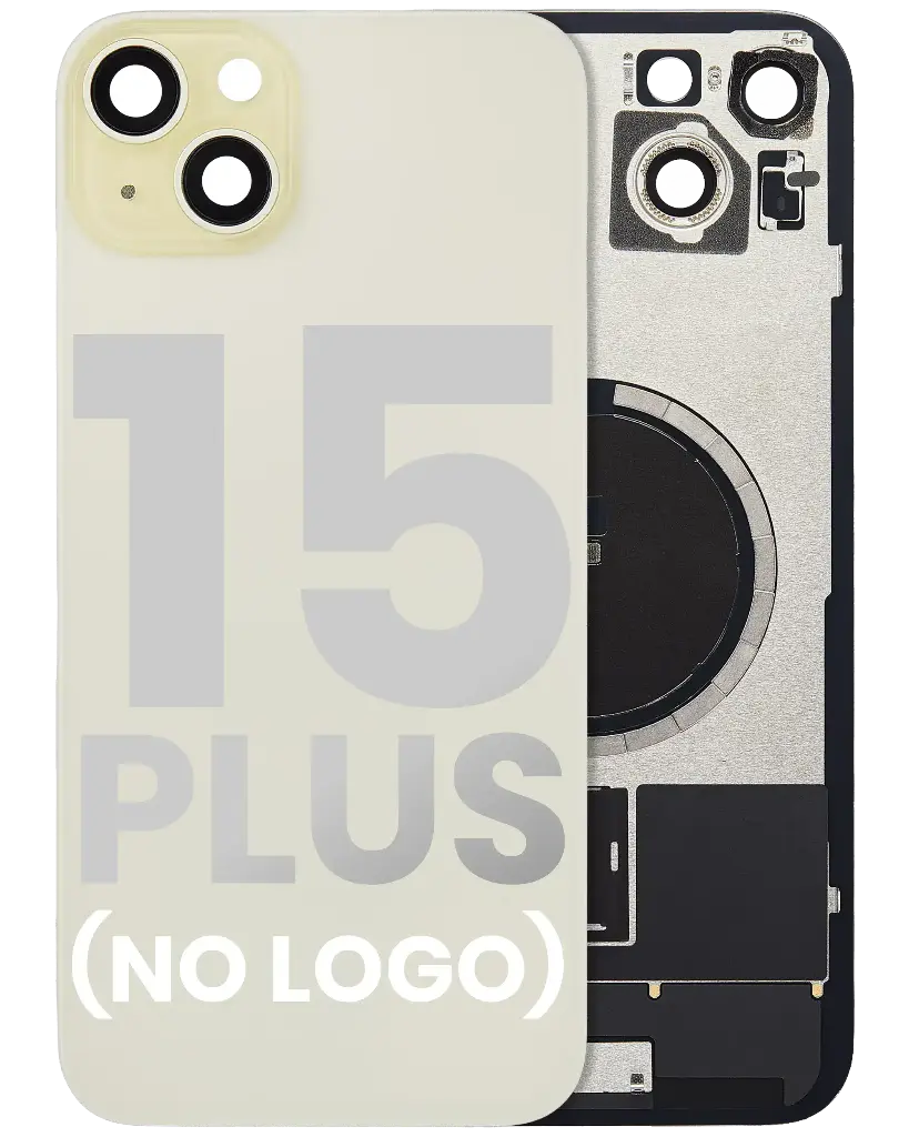 Back Glass With MagSafe Magnet For iPhone 15 Plus (No Logo) (Yellow)