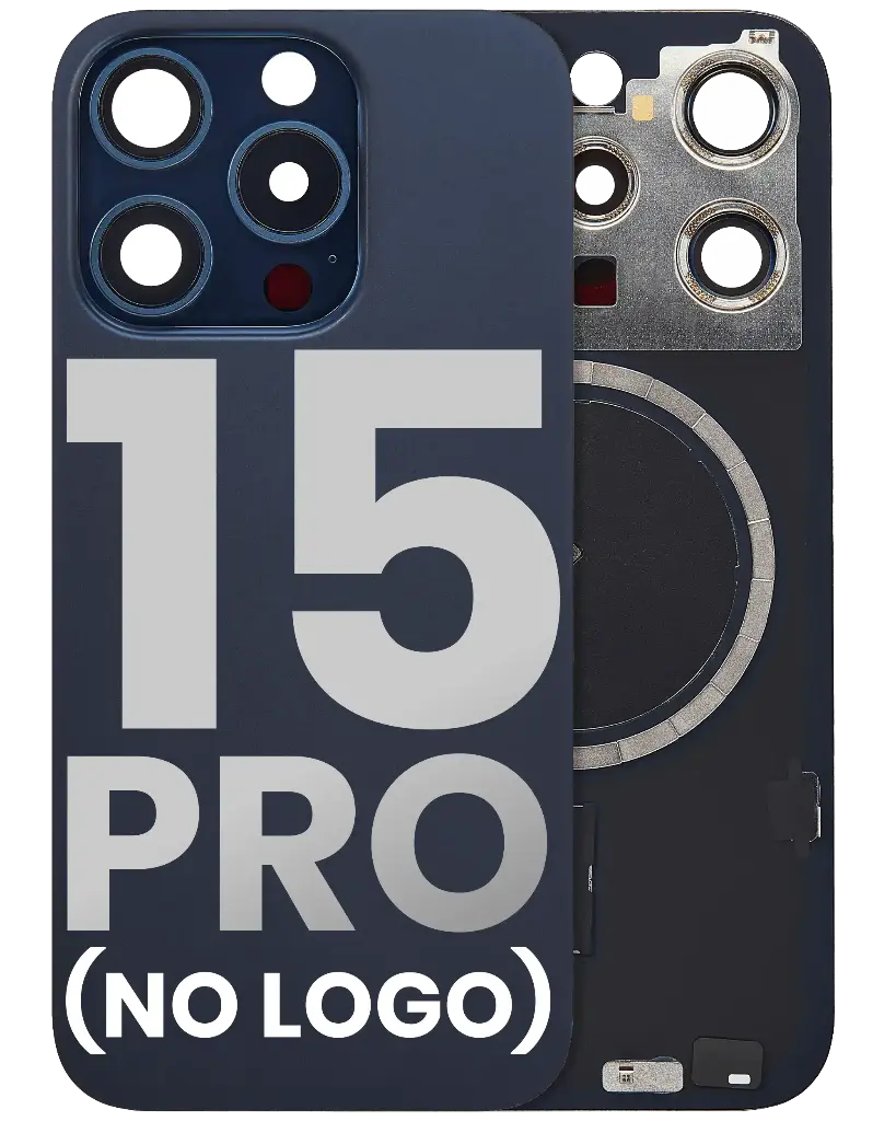 Back Glass With MagSafe Magnet For iPhone 15 Pro (No Logo) (Blue Titanium)
