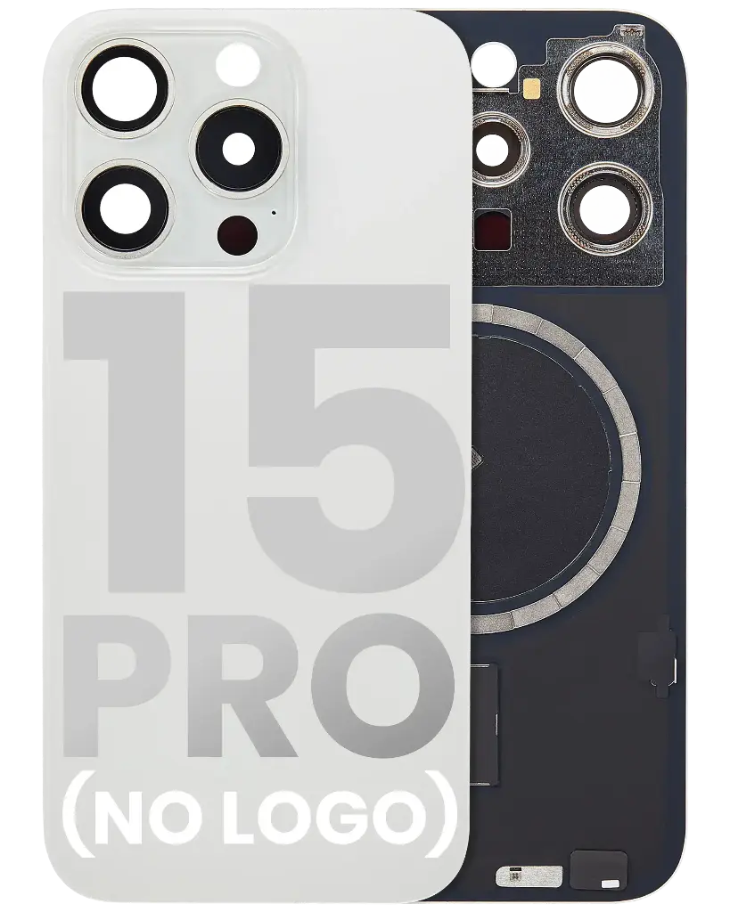 Back Glass With MagSafe Magnet For iPhone 15 Pro (No Logo) (White Titanium)