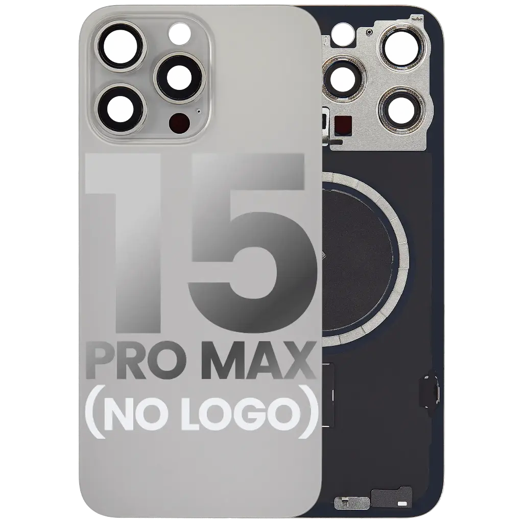 Back Glass With MagSafe Magnet For iPhone 15 Pro Max (No Logo) (Natural Titanium)