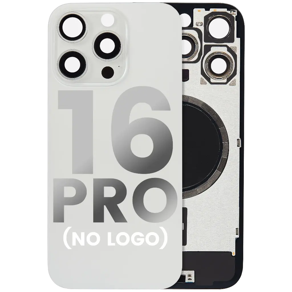 Back Glass With MagSafe Magnet For iPhone 16 Pro (No Logo) (White Titanium)