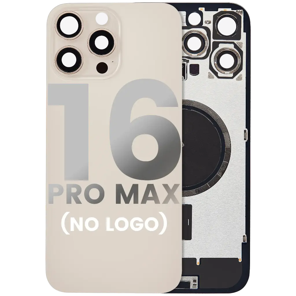 Back Glass With MagSafe Magnet For iPhone 16 Pro Max (No Logo) (Desert Titanium)