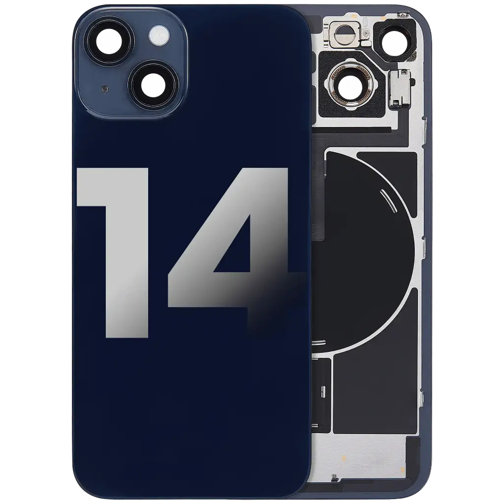 Back Glass With MagSafe Magnet / NFC / Flashlight Flex  For iPhone 14 (Used OEM Pull: Grade A) (Midnight)