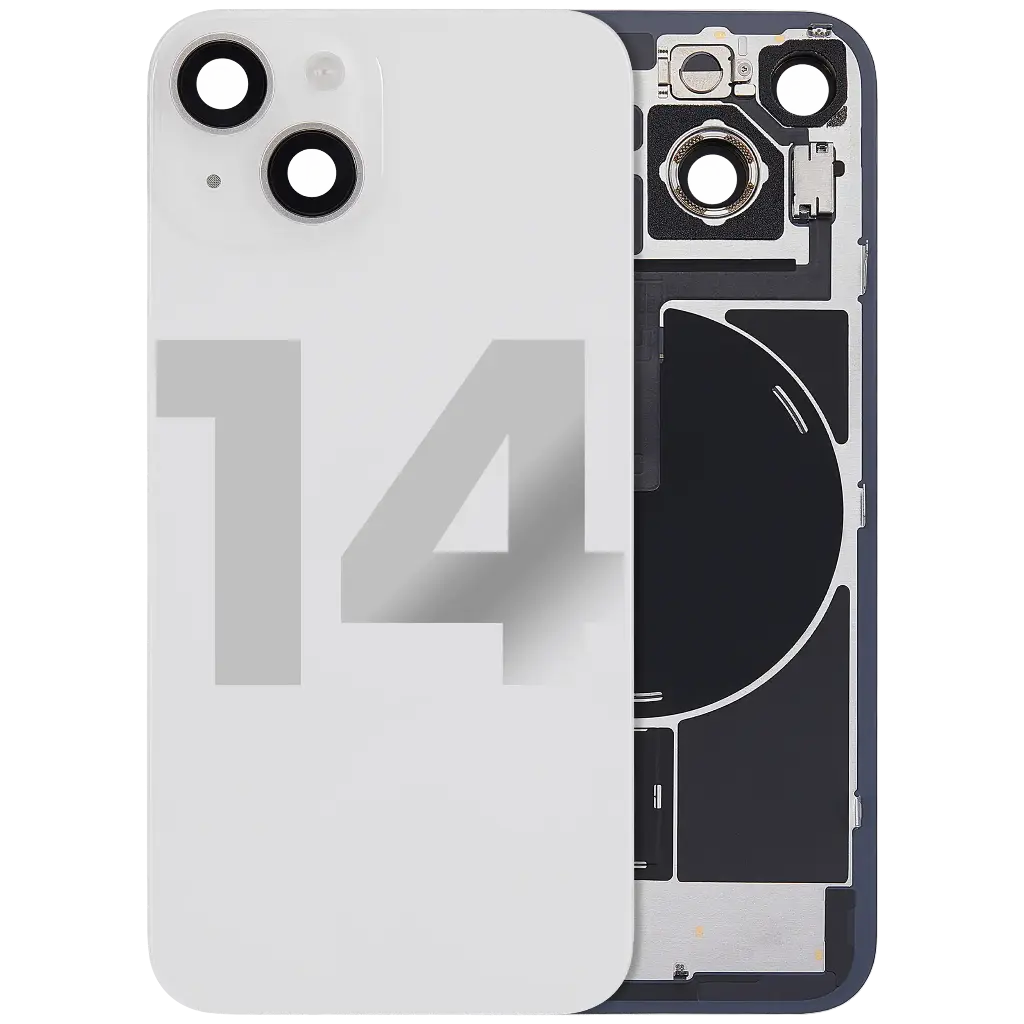 Back Glass With MagSafe Magnet / NFC / Flashlight Flex  For iPhone 14 (Used OEM Pull: Grade A) (Starlight)
