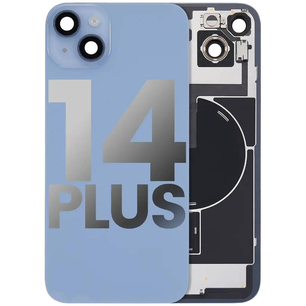 Back Glass With MagSafe Magnet / NFC / Flashlight Flex  For iPhone 14 Plus (Used OEM Pull: Grade A) (Blue)