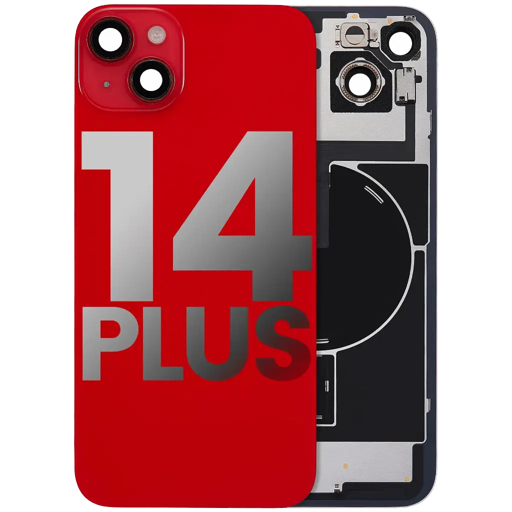 Back Glass With MagSafe Magnet / NFC / Flashlight Flex  For iPhone 14 Plus (Used OEM Pull: Grade A) (Red)