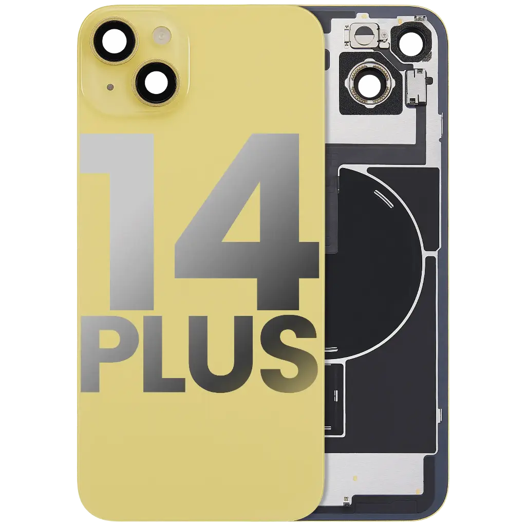 Back Glass With MagSafe Magnet / NFC / Flashlight Flex  For iPhone 14 Plus (Used OEM Pull: Grade A) (Yellow)