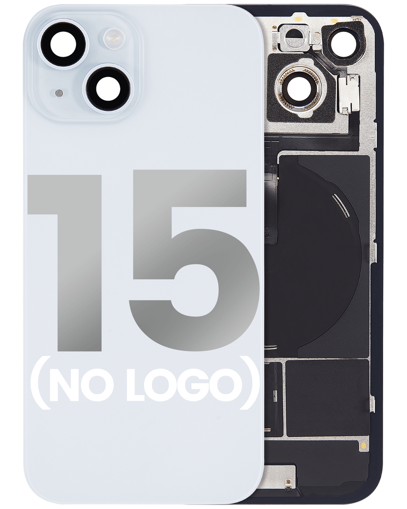Back Glass With MagSafe Magnet / NFC / Flashlight Flex  For iPhone 15 (No Logo) (Blue)
