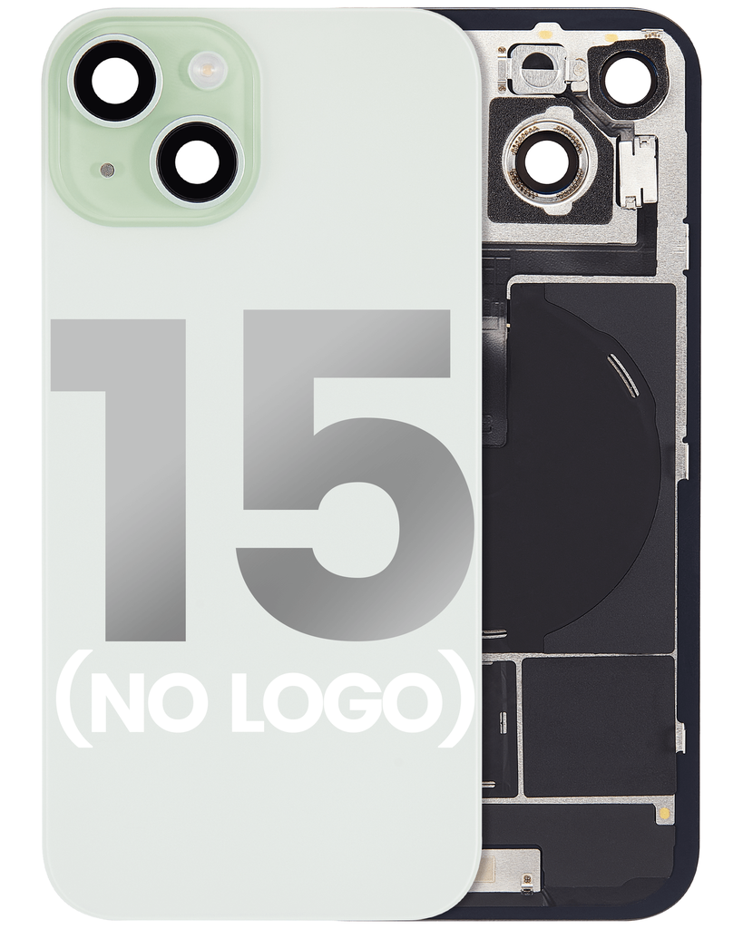 Back Glass With MagSafe Magnet / NFC / Flashlight Flex  For iPhone 15 (No Logo) (Green)