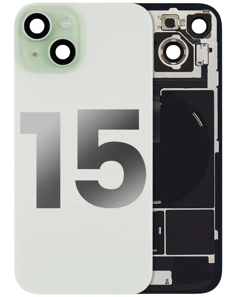 Back Glass With MagSafe Magnet / NFC / Flashlight Flex  For iPhone 15 (Used OEM Pull: Grade B) (Green)