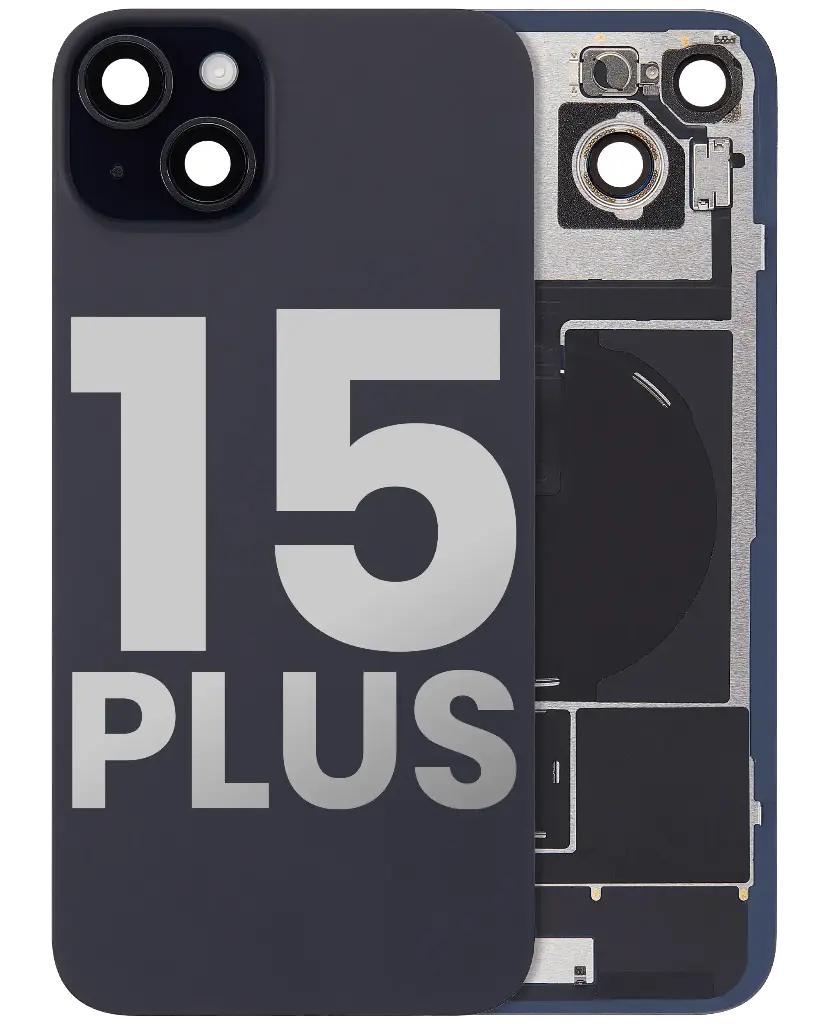 Back Glass With MagSafe Magnet / NFC / Flashlight Flex  For iPhone 15 Plus (Used OEM Pull: Grade A) (Black)