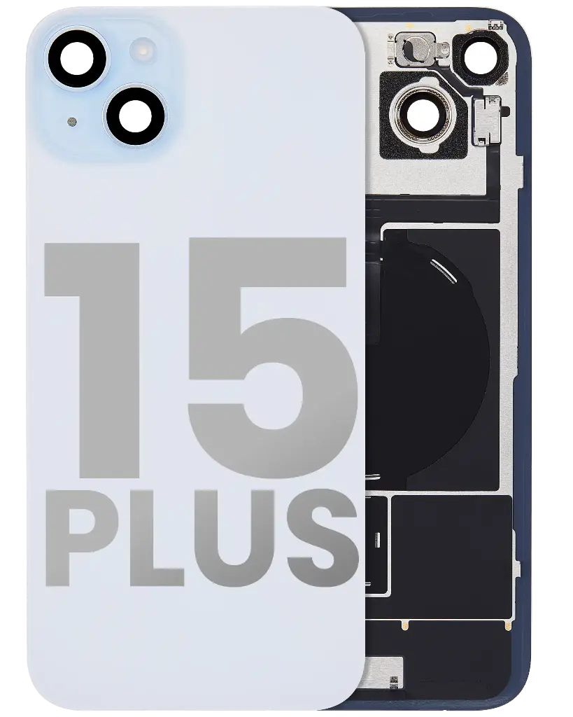 Back Glass With MagSafe Magnet / NFC / Flashlight Flex  For iPhone 15 Plus (Used OEM Pull: Grade A) (Blue)