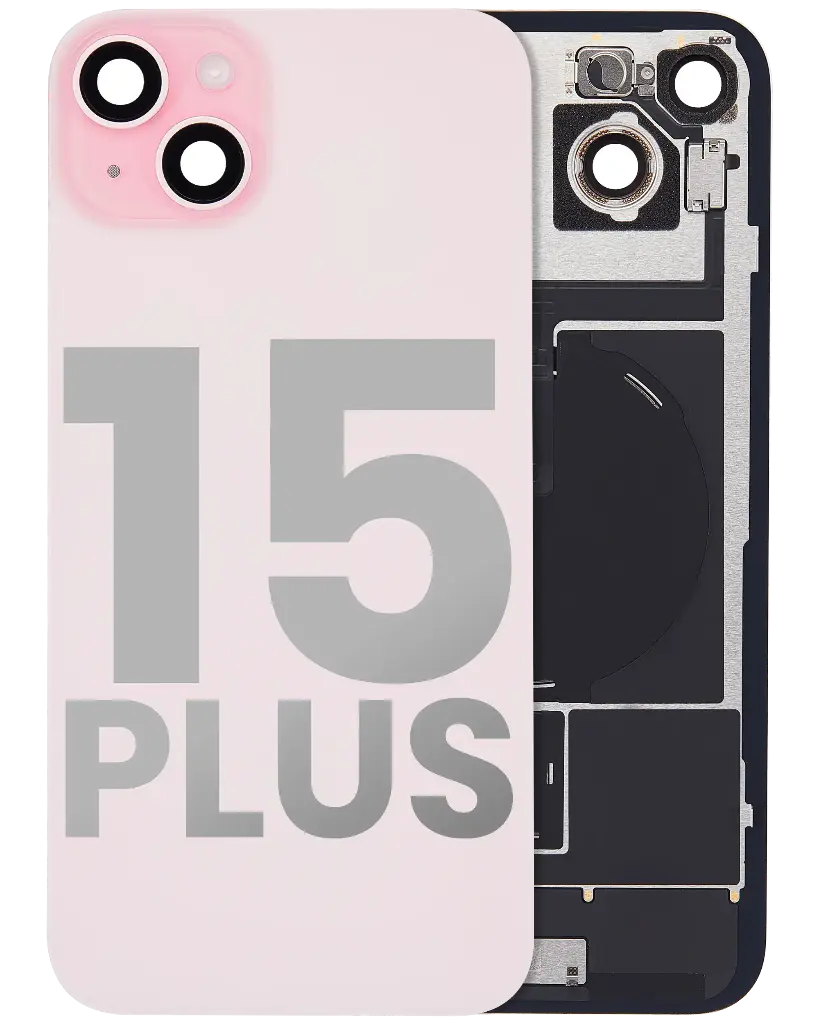 Back Glass With MagSafe Magnet / NFC / Flashlight Flex  For iPhone 15 Plus (Used OEM Pull: Grade A) (Pink)