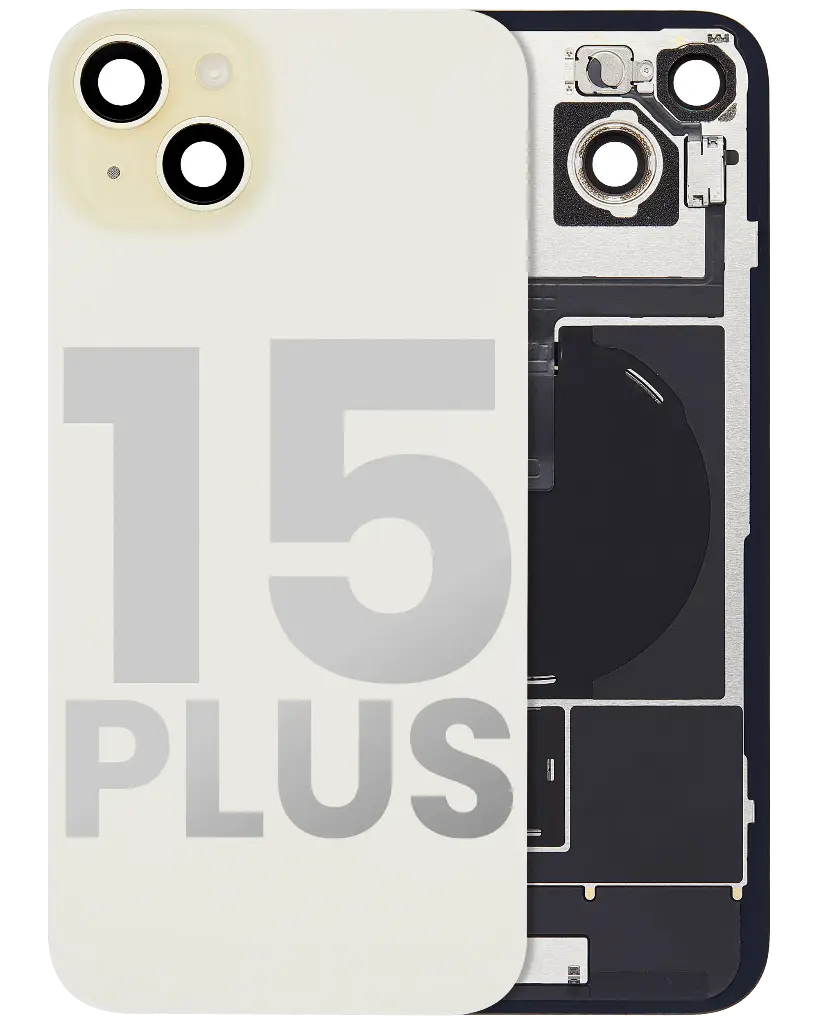 Back Glass With MagSafe Magnet / NFC / Flashlight Flex  For iPhone 15 Plus (Used OEM Pull: Grade A) (Yellow)