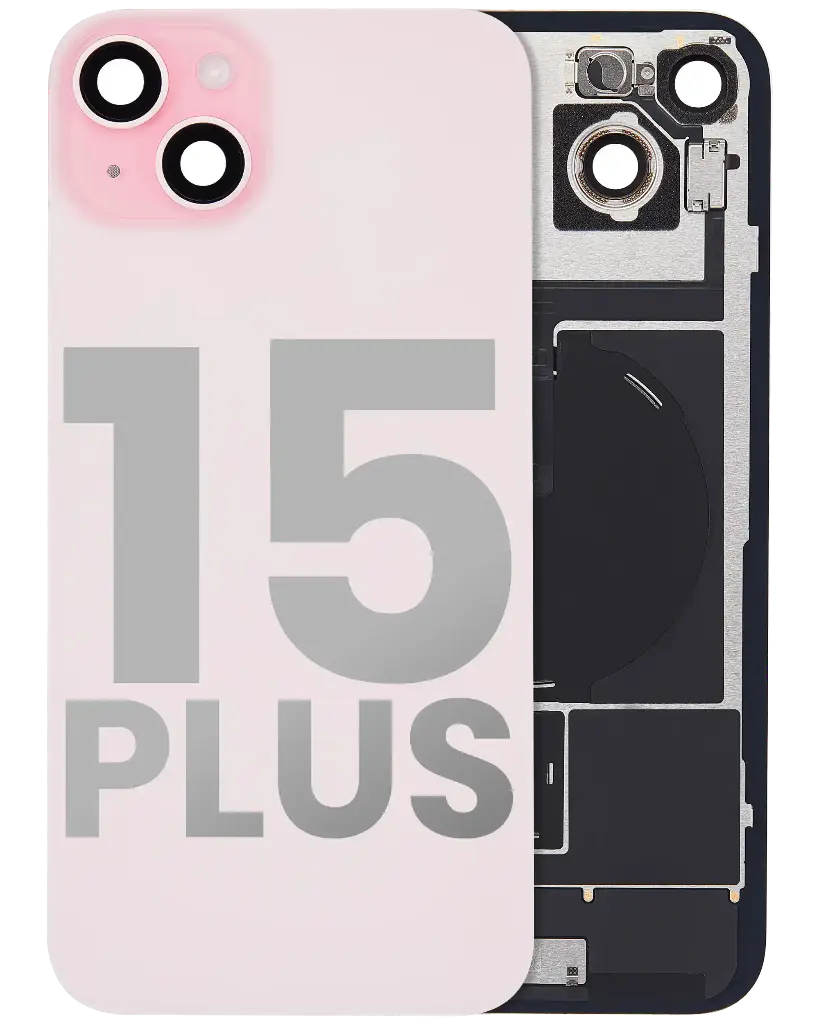 Back Glass With MagSafe Magnet / NFC / Flashlight Flex  For iPhone 15 Plus (Used OEM Pull: Grade B) (Pink)