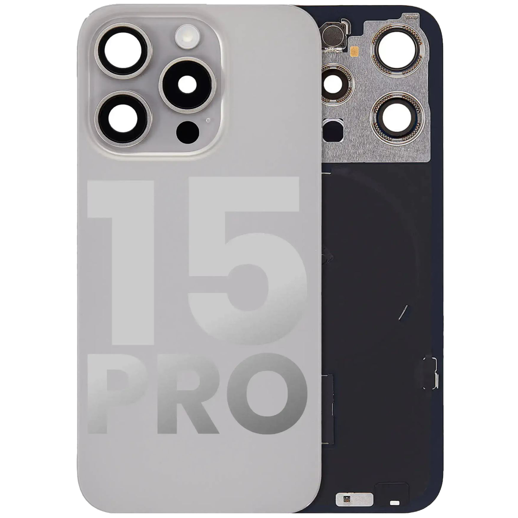 Back Glass With MagSafe Magnet / NFC / Flashlight Flex  For iPhone 15 Pro (Used OEM Pull: Grade B) (Natural Titanium)