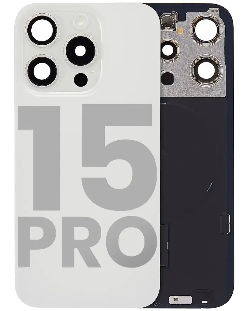 Back Glass With MagSafe Magnet / NFC / Flashlight Flex  For iPhone 15 Pro (Used OEM Pull: Grade B) (White Titanium)