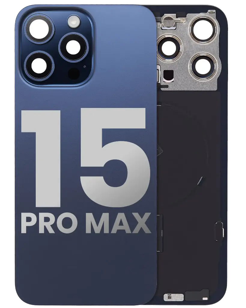 Back Glass With MagSafe Magnet / NFC / Flashlight Flex  For iPhone 15 Pro Max (Used OEM Pull: Grade A) (Blue Titanium)