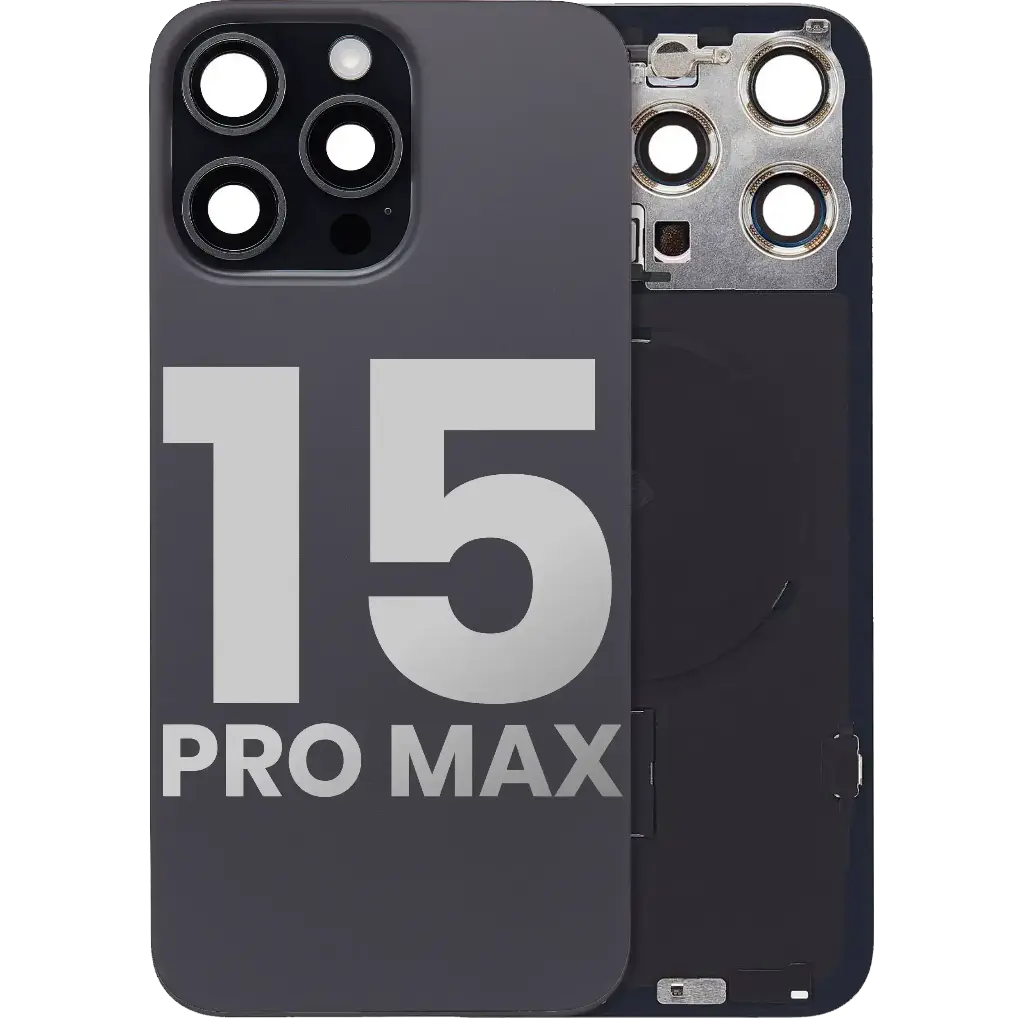 Back Glass With MagSafe Magnet / NFC / Flashlight Flex  For iPhone 15 Pro Max (Used OEM Pull: Grade B) (Black Titanium)