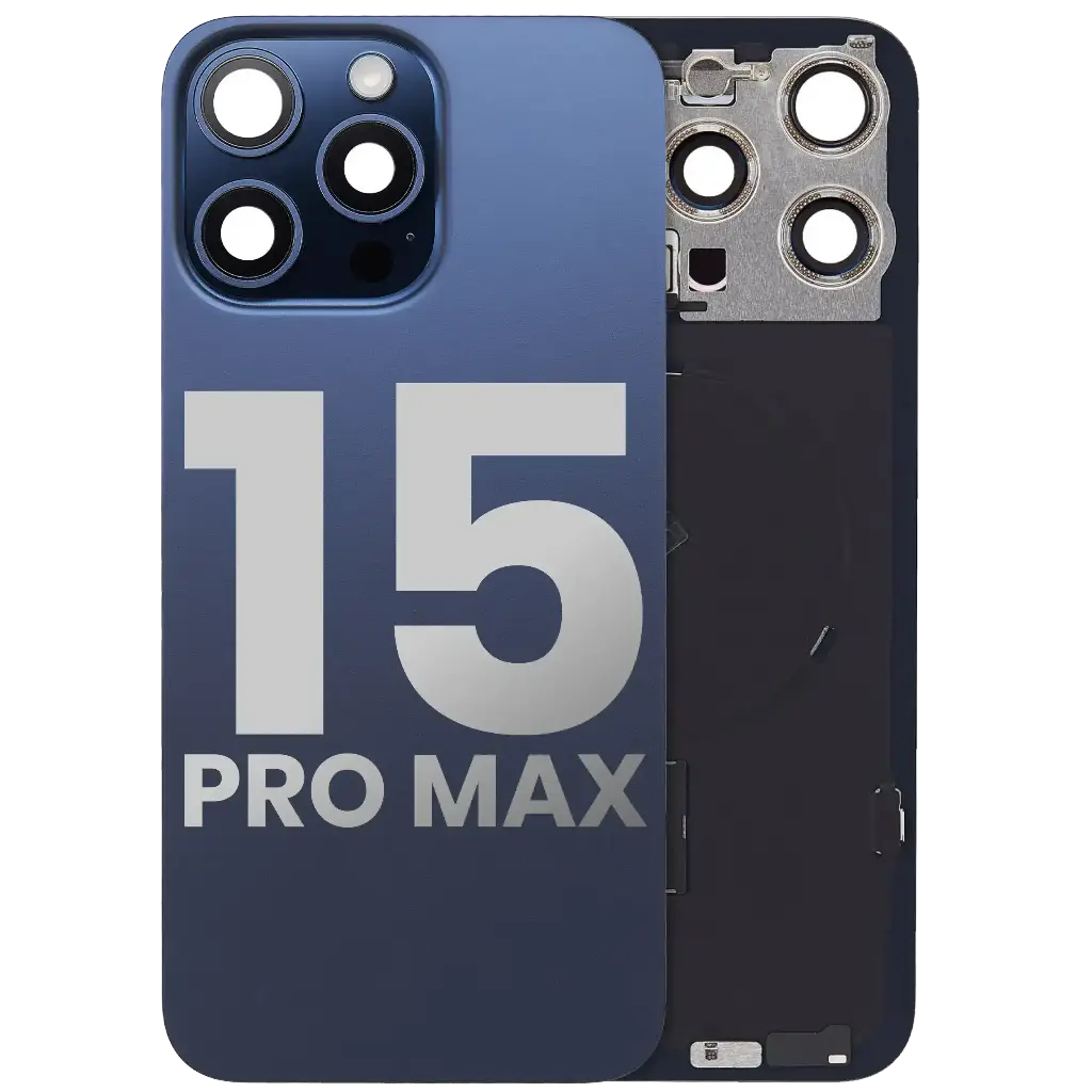 Back Glass With MagSafe Magnet / NFC / Flashlight Flex  For iPhone 15 Pro Max (Used OEM Pull: Grade B) (Blue Titanium)