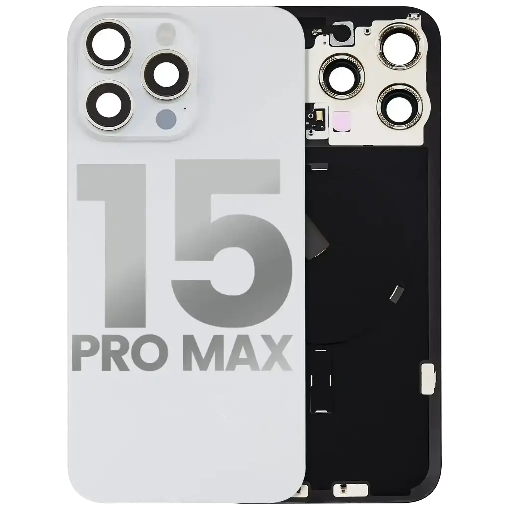 Back Glass With MagSafe Magnet / NFC / Flashlight Flex  For iPhone 15 Pro Max (Used OEM Pull: Grade B) (White Titanium)