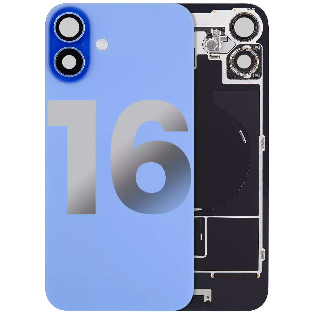 Back Glass With MagSafe Magnet / NFC / Flashlight Flex  For iPhone 16 (Used OEM Pull: Grade A) (Ultramarine)
