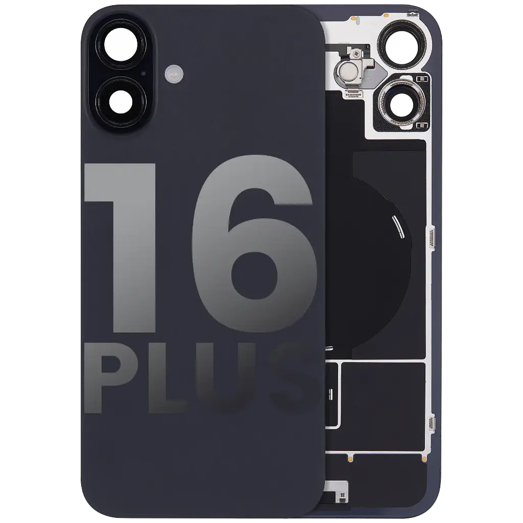 Back Glass With MagSafe Magnet / NFC / Flashlight Flex  For iPhone 16 Plus (Used OEM Pull: Grade B) (Black)