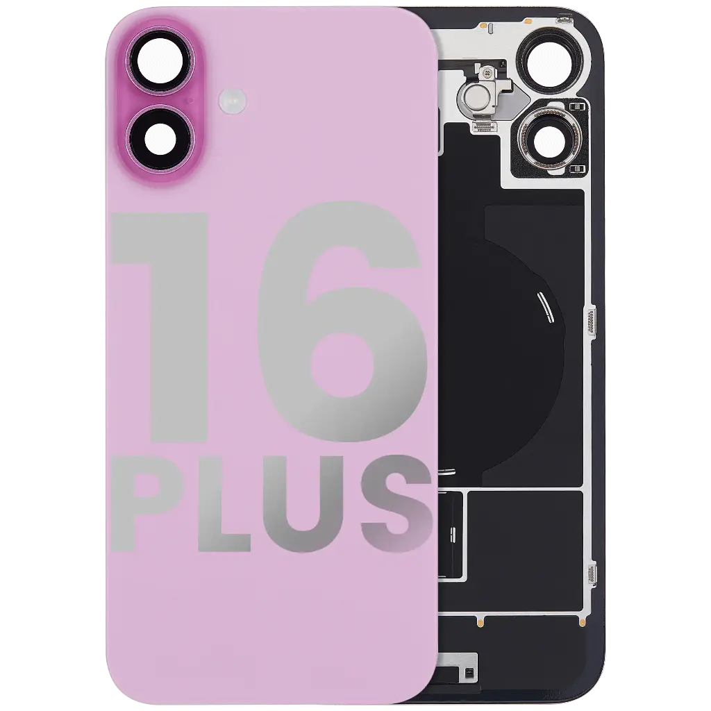 Back Glass With MagSafe Magnet / NFC / Flashlight Flex  For iPhone 16 Plus (Used OEM Pull: Grade B) (Pink)