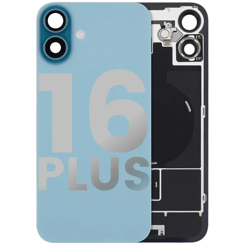 Back Glass With MagSafe Magnet / NFC / Flashlight Flex  For iPhone 16 Plus (Used OEM Pull: Grade B) (Teal)