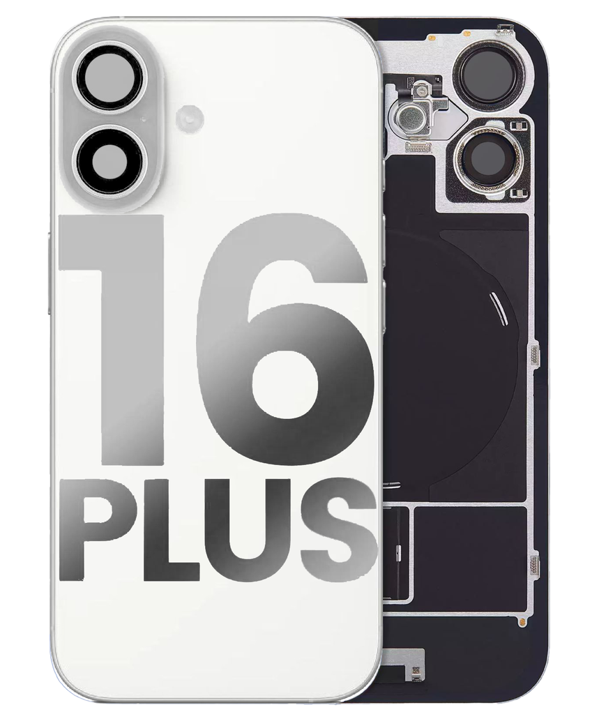 Back Glass With MagSafe Magnet / NFC / Flashlight Flex  For iPhone 16 Plus (Used OEM Pull: Grade B) (White)