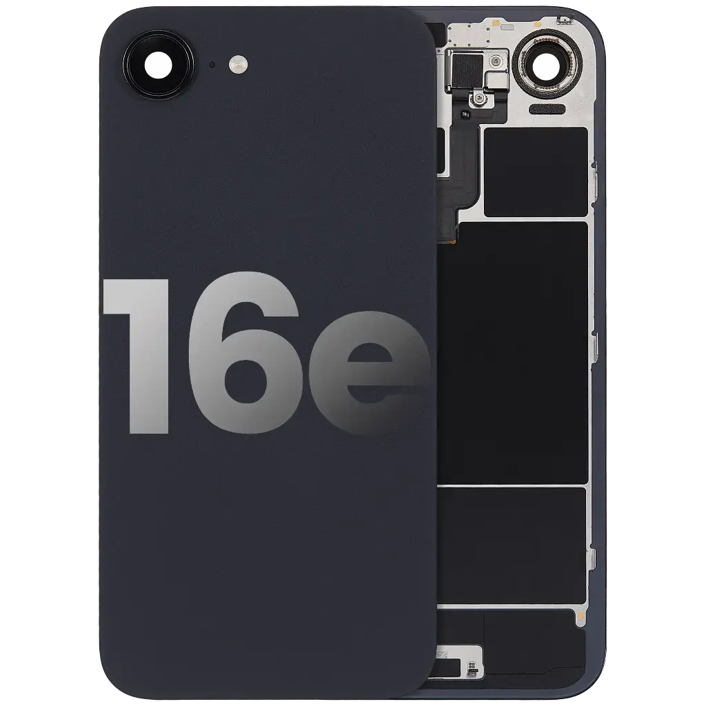 Back Glass With MagSafe Magnet / NFC / Flashlight Flex  For iPhone 16e (Used OEM Pull: Grade A) (Black)